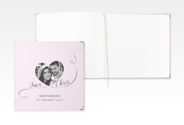 Gästebuch Selection Hochzeit Dolce Leinen-Hardcover rosa