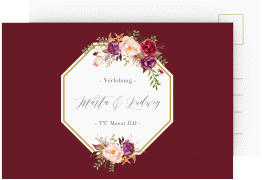 Klick: Details zu Verlobungskarte Hochzeit "Prachtvoll" anzeigen Verlobungskarte Hochzeit Prachtvoll A6 Postkarte rot