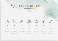 Tagesablauf Leinwand Hochzeit Pastell 70 x 50 cm Leinwand mint