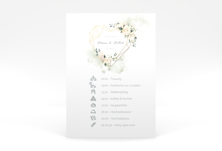 Tagesablauf Poster Hochzeit Adore 50 x 70 cm Poster