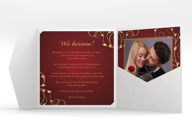 Hochzeitseinladung Eternity Pocketfold rot