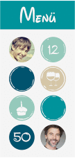 Klick: Details zu Menükarte Geburtstag "Circles" anzeigen Menükarte Geburtstag "Circles"
