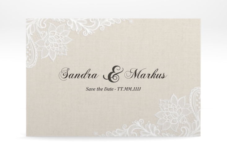 Save the Date Deckblatt Transparent "Lace" A6 Deckblatt transparent