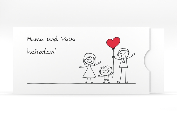 Hochzeitseinladung Family Einsteckkarte weiss