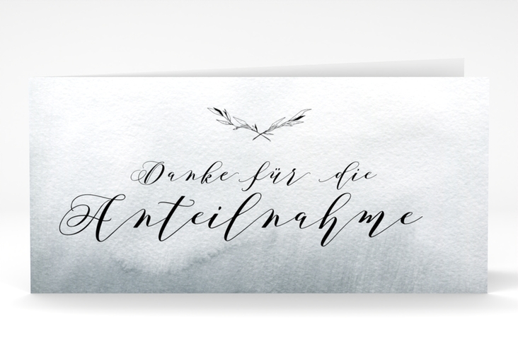 Danksagungskarte Trauer Horizont lange Klappkarte quer in Aquarell-Optik