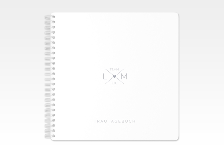 Trautagebuch Hochzeit Initials Trautagebuch Hochzeit grau mit Initialen im minimalistischen Design