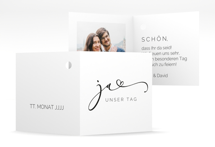 Geschenkanhänger Hochzeit Jawort Geschenkanhänger 10er Set weiss modern minimalistisch mit veredelter Aufschrift