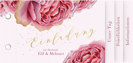 Klick: Details zu Hochzeitseinladung "Cherie" anzeigen Hochzeitseinladung Cherie Booklet rosa
