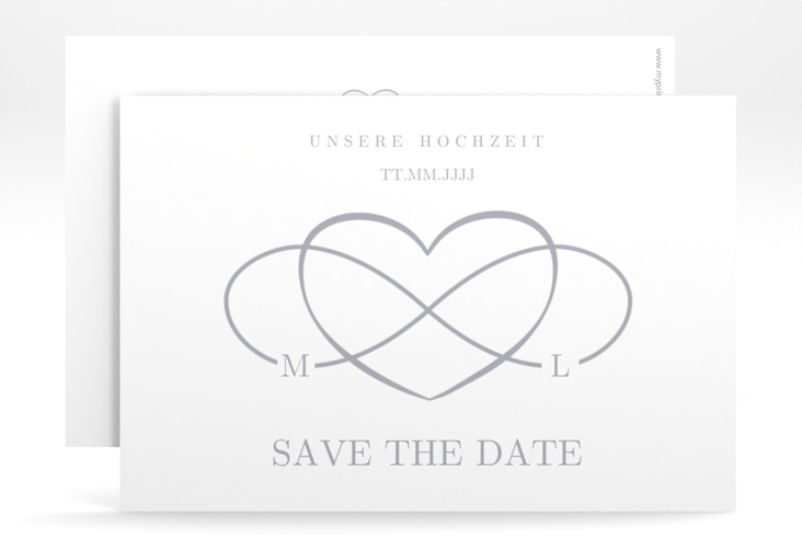 Save the Date-Karte Infinity A6 Karte quer grau hochglanz
