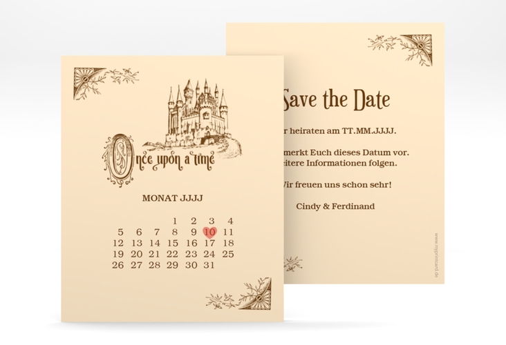 Save the Date-Kalenderblatt Storybook Kalenderblatt-Karte hochglanz