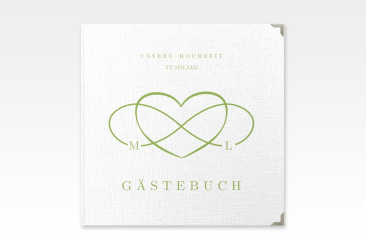 Gästebuch Selection Hochzeit Infinity Leinen-Hardcover gruen