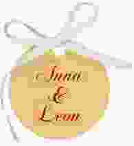 Geschenkanhänger Hochzeit Collage Geschenkanhänger, rund apricot