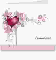Hochzeitseinladung Triest quadr. Klappkarte pink