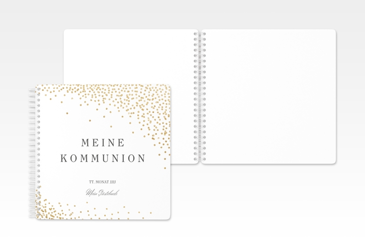 Gästebuch Kommunion Glanzvoll Ringbindung weiss