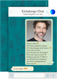 Einladung 40. Geburtstag Connect A6 Karte hoch tuerkis