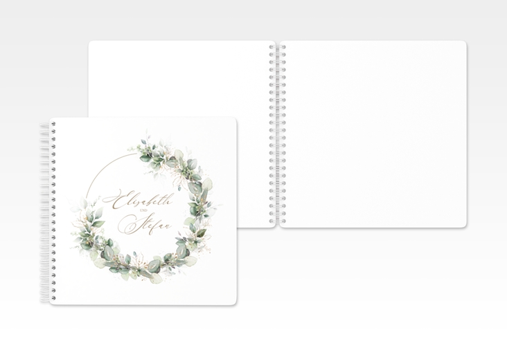 Gästebuch Hochzeit Selvatica Ringbindung mit Eukalyptus-Kranz