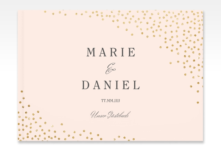 Gästebuch A4 quer Glitter A4 quer, Hardcover rosa