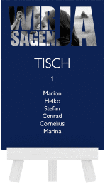 Tischaufsteller Hochzeit Letters Tischaufsteller blau