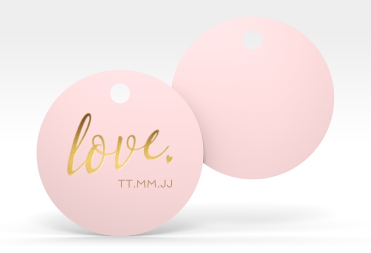 Geschenkanhänger Hochzeit Glam Geschenkanhänger, rund rosa