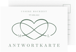 Klick: Details zu Antwortkarte Hochzeit "Infinity" anzeigen Antwortkarte Hochzeit Infinity A6 Postkarte gruen