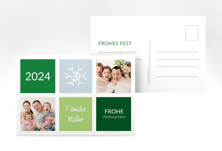 Weihnachtskarte Weihnachtsabend A6 Postkarte gruen