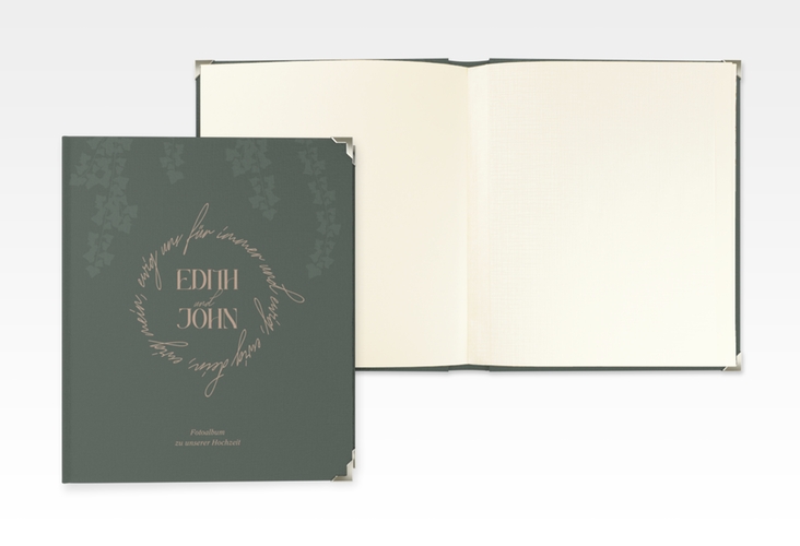 Hochzeitsalbum Efeugrün 21 x 25 cm im Fantasy-Elfen-Design mit Efeu