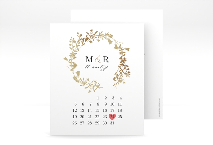 Save the Date-Kalenderblatt Filigree Kalenderblatt-Karte weiss hochglanz