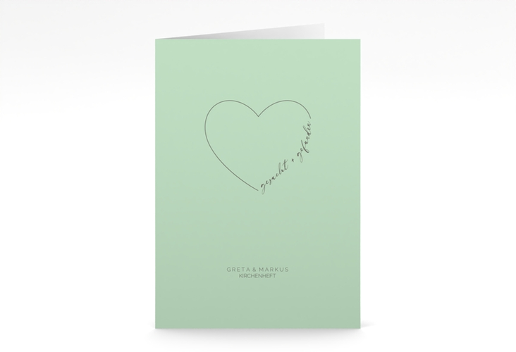 Kirchenheft Hochzeit Lebenstraum A5 Klappkarte hoch mint