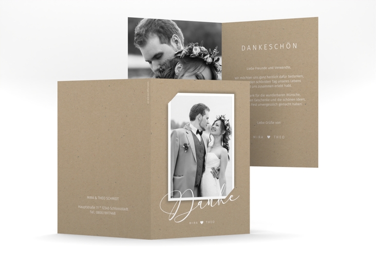 Danksagungskarte Hochzeit Crafty A6 Klappkarte hoch