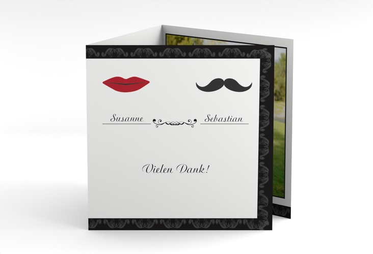 Dankeskarte Hochzeit Montpellier quadr. Doppel-Klappkarte