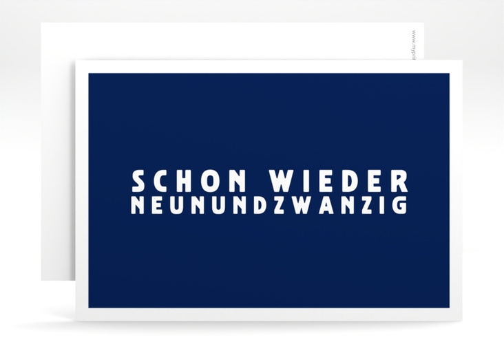 Einladung 30. Geburtstag Gag A6 Karte quer blau