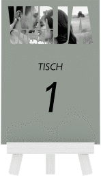Tischnummer Hochzeit Letters Tischaufsteller gruen