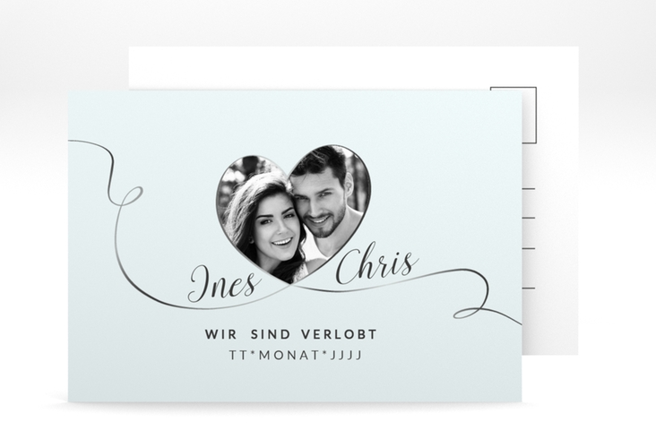 Verlobungskarte Hochzeit Dolce A6 Postkarte tuerkis