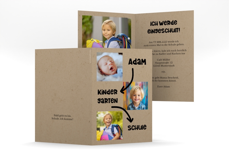 Einschulungskarte Next Step A6 Klappkarte hoch