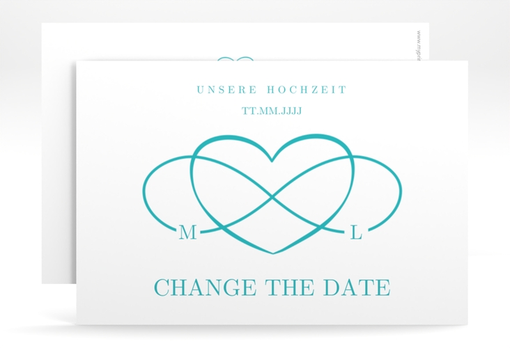 Change the Date-Karte Infinity A6 Karte quer tuerkis
