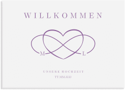 Klick: Details zu Willkommensschild Leinwand "Infinity" anzeigen Willkommensschild Leinwand Infinity 70 x 50 cm Leinwand lila