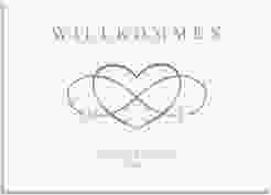Willkommensschild Leinwand Infinity 70 x 50 cm Leinwand lila