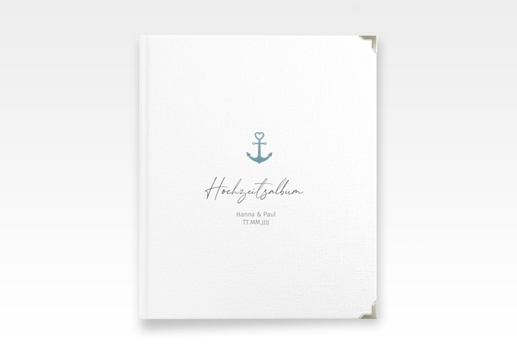 Hochzeitsalbum Ankerliebe 21 x 25 cm im minimalistischen maritimen Design mit Anker