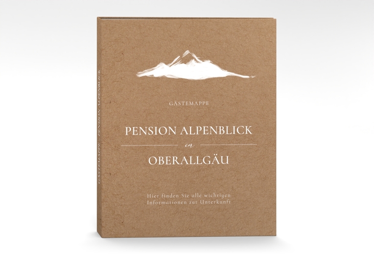 Gästemappe Ferienwohnung A4 Alpenblick Gästemappe A4 mit Berggipfel-Motiv