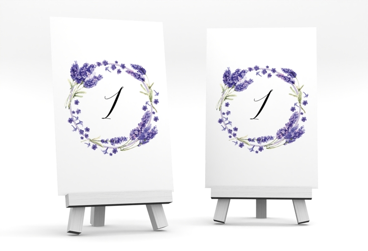 Tischnummer Hochzeit Lavendel Tischaufsteller
