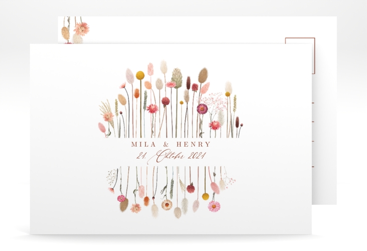 Antwortkarte Hochzeit "Driedflower" A6 Postkarte