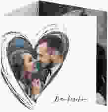 Dankeskarte Hochzeit Liebe quadr. Doppel-Klappkarte braun