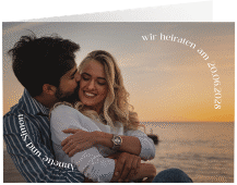 Hochzeitseinladung Vollendung A6 Klappkarte quer weiss