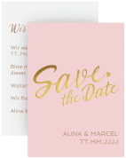 Klick: Details zu Save the Date-Visitenkarte "Glam" anzeigen Save the Date-Visitenkarte Glam Visitenkarte hoch rosa