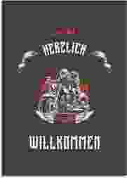 Willkommensschild Leinwand "Biker"