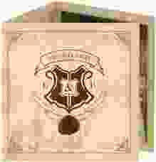 Dankeskarte Hochzeit Zauberkunst quadr. Doppel-Klappkarte beige mit Fantasy-Wappen, Siegel und Zauberschule