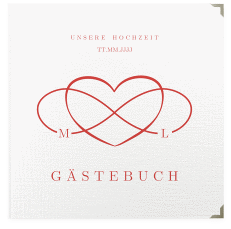 Klick: Details zu Gästebuch Selection Hochzeit "Infinity" anzeigen Gästebuch Selection Hochzeit Infinity Leinen-Hardcover rot
