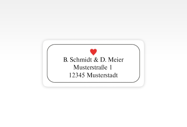 Absenderetikett Hochzeit Kartenspiel 45,7 x 21,2 mm im Herz-Ass-Design eines Kartenspiels