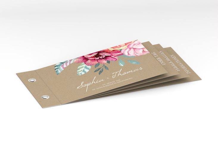 Hochzeitseinladung Blooming Booklet