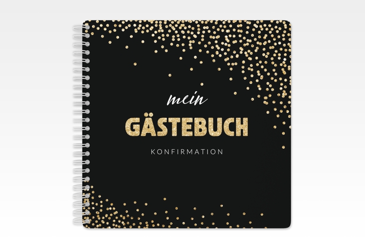 Gästebuch Konfirmation Glow Ringbindung gold